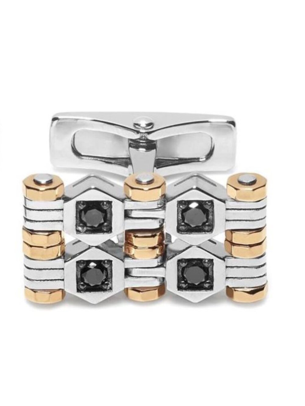 BARAKA Men's Cufflinks Rose Gold 750% - Black Diamonds PS30100-40